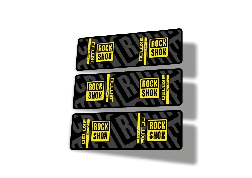 Rock Shox 2023 Deluxe Ultimate Rear Shock Decal Sticker Adhesive Set Yellow