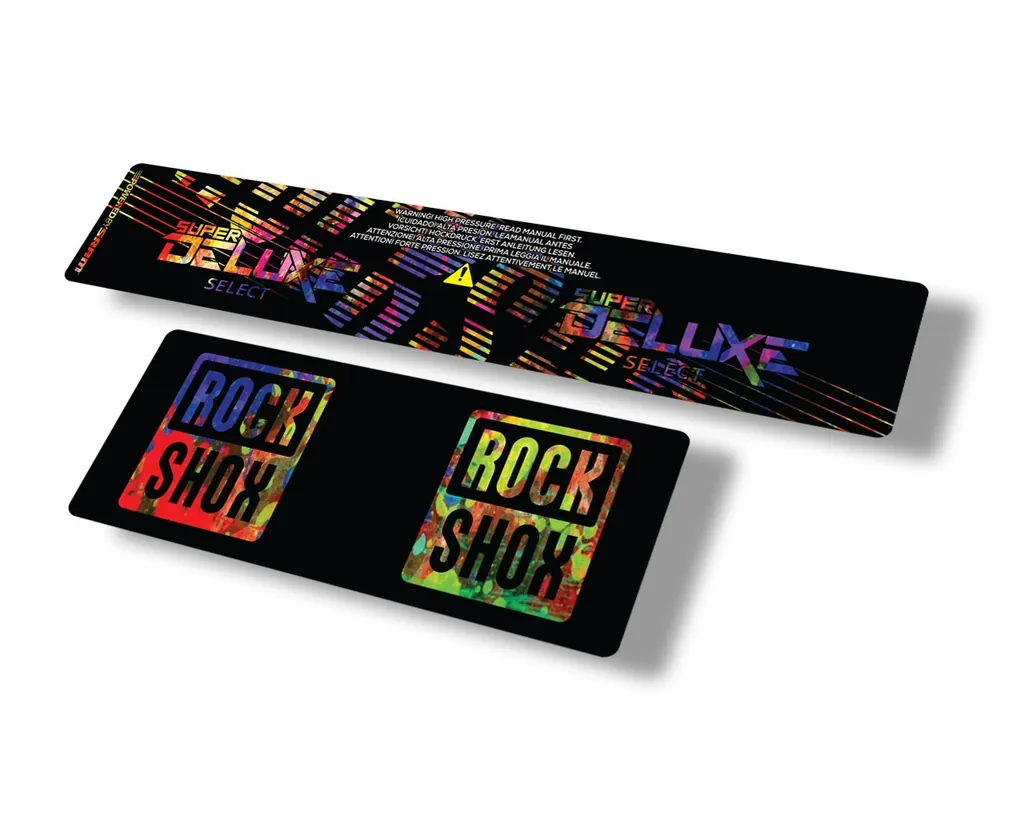Rock Shox 2021 Super Deluxe Select Rear Shock Decal Sticker Set Oil Slick