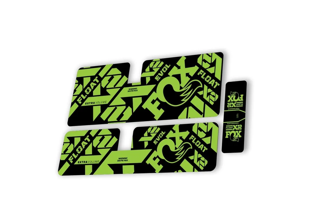 FOX Float X2 Performance 2021 Rear Shock Suspension Sticker Decal Kit Green
