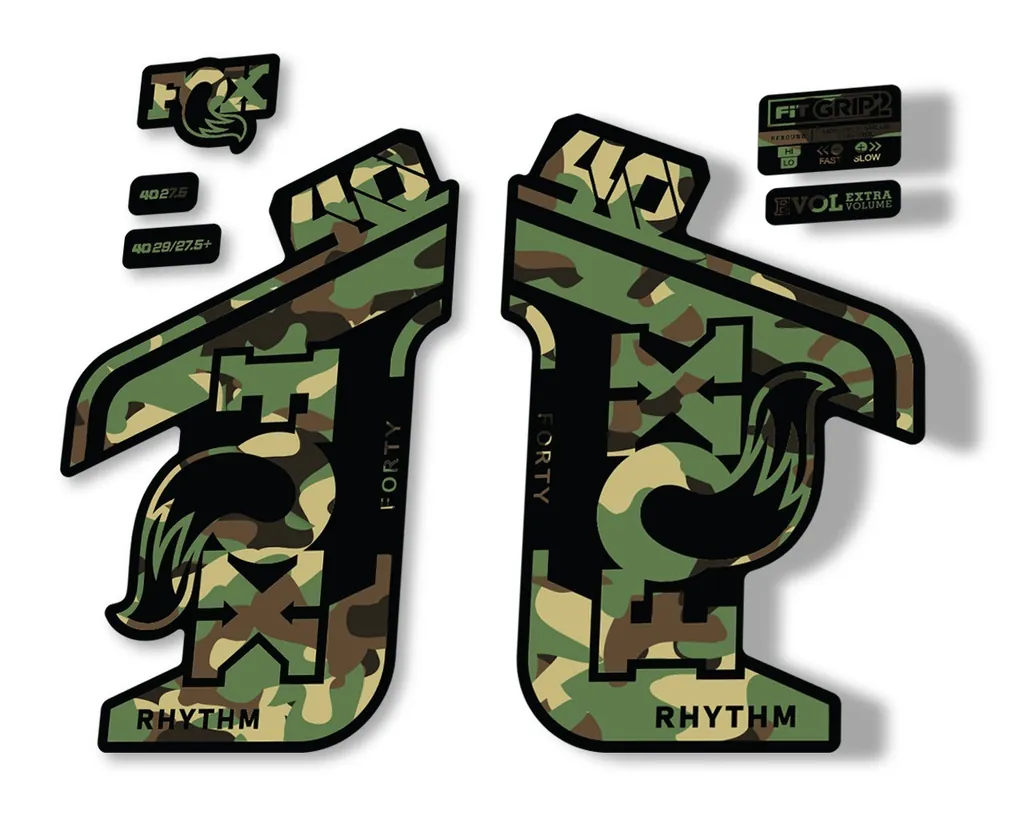 FOX 40 Rhythm 2021 Fork Decals Suspension Sticker Adhesive Camo