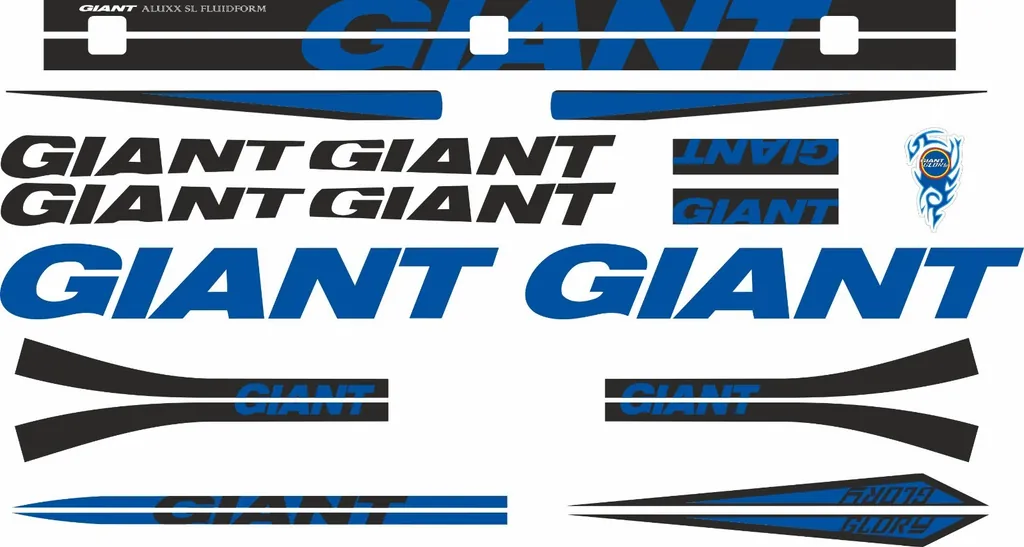 Bicycle Vinyl Stickers – Fits GIANT GLORY Bike Frames – Black Blue
