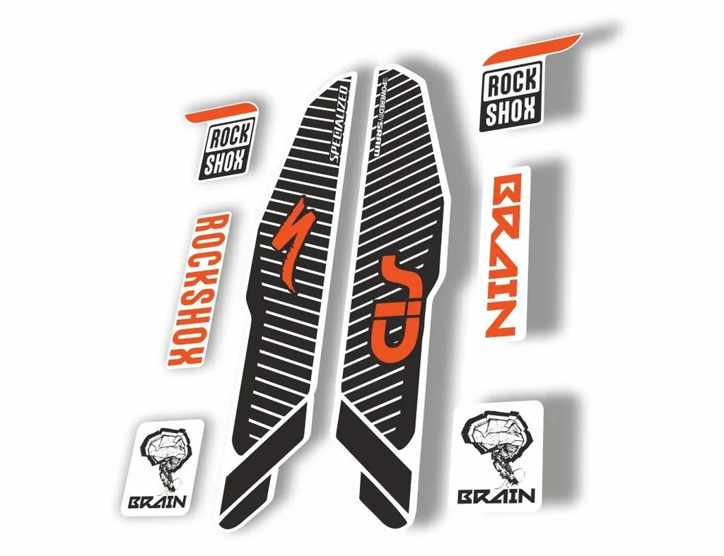 Rock Shox SID Brain 2015 Mountain Bike Cycling Decal Sticker Orange Black White