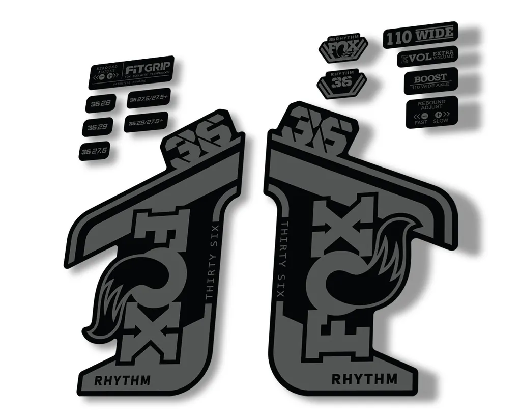 FOX 36 RHYTHM 2021 Forks Suspension Factory Decal Sticker Adhesive Gray