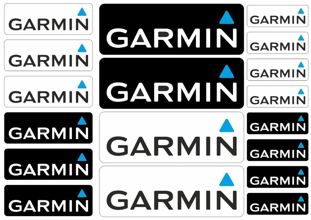 Garmin Decal Sticker Graphic Set Vinyl Logo Adhesive Aufkleber Black White 18Pcs
