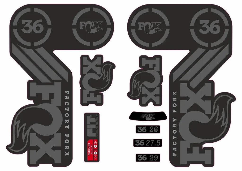 FOX 36 Heritage 2015 Fork Suspension Factory Decal Sticker Adhesive Gray