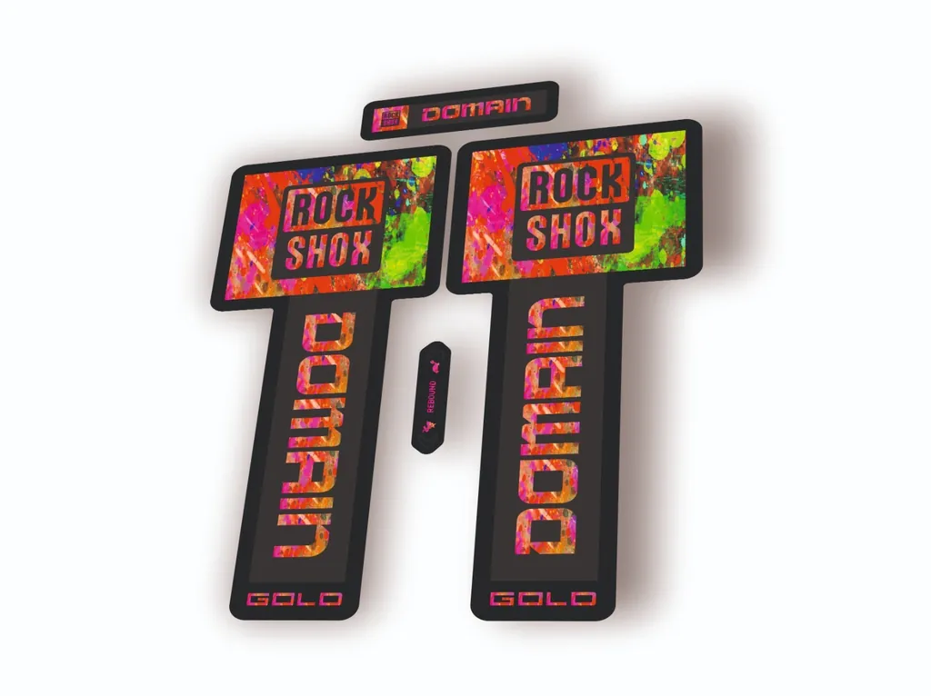 Rock Shox Domain Gold 2025 Fork Decal Mountain Bike Cycling Sticker Oil Slick