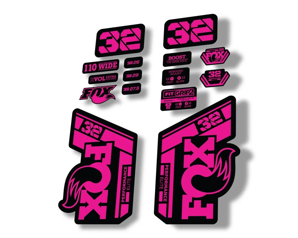 FOX 32 Performance Elite 2021 Factory Fork Decals Suspension Sticker Pink