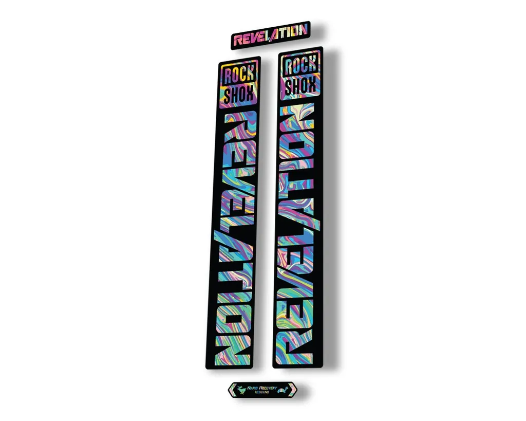 Rock Shox REVELATION 2021 Fork Decal Mountain Bike Sticker Adhesive Oil Slick 1