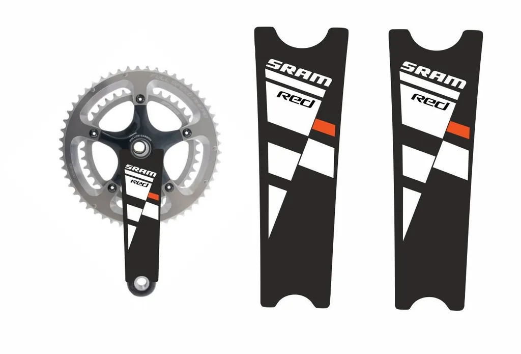 Crank Set Stickers Decals MTB SRAM RED Road Bike Bicycle Adhesive 2Pcs Orange