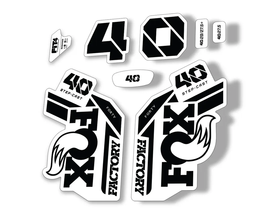 FOX 40 Step Cast SC 2021 Factory Fork Decals Suspension Sticker Adhesive Black
