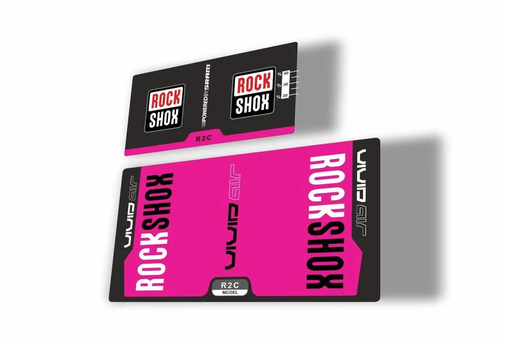 Rock Shox Vivid Air R2C 2015 Rear Shock MTB Decal Sticker Adhesive Pink