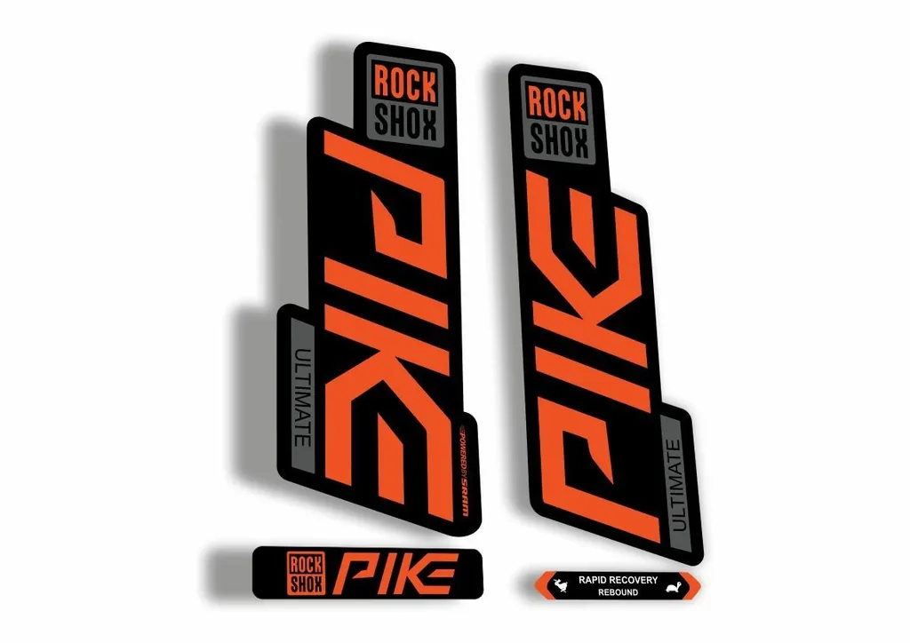Rock Shox PIKE 2020 ULTIMATE Mountain Bike Cycling Decal Sticker Orange Gray