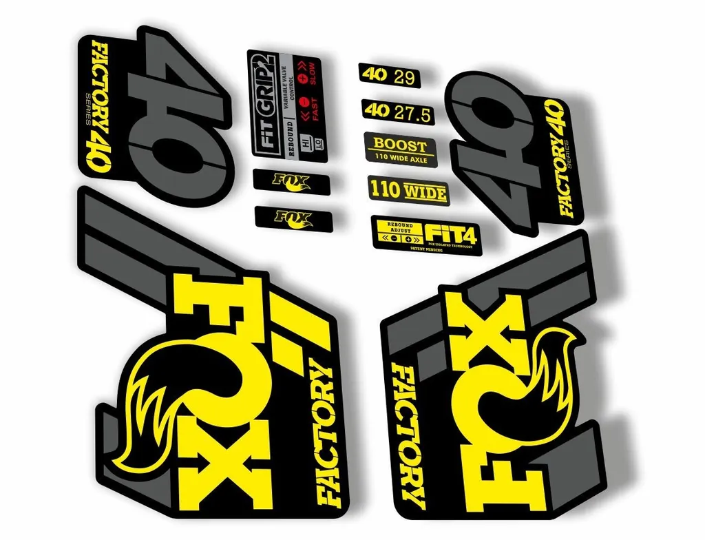 FOX 40 Float 2018-19 Forks Suspension Factory Decals Sticker Adhesiv Yellow Gray