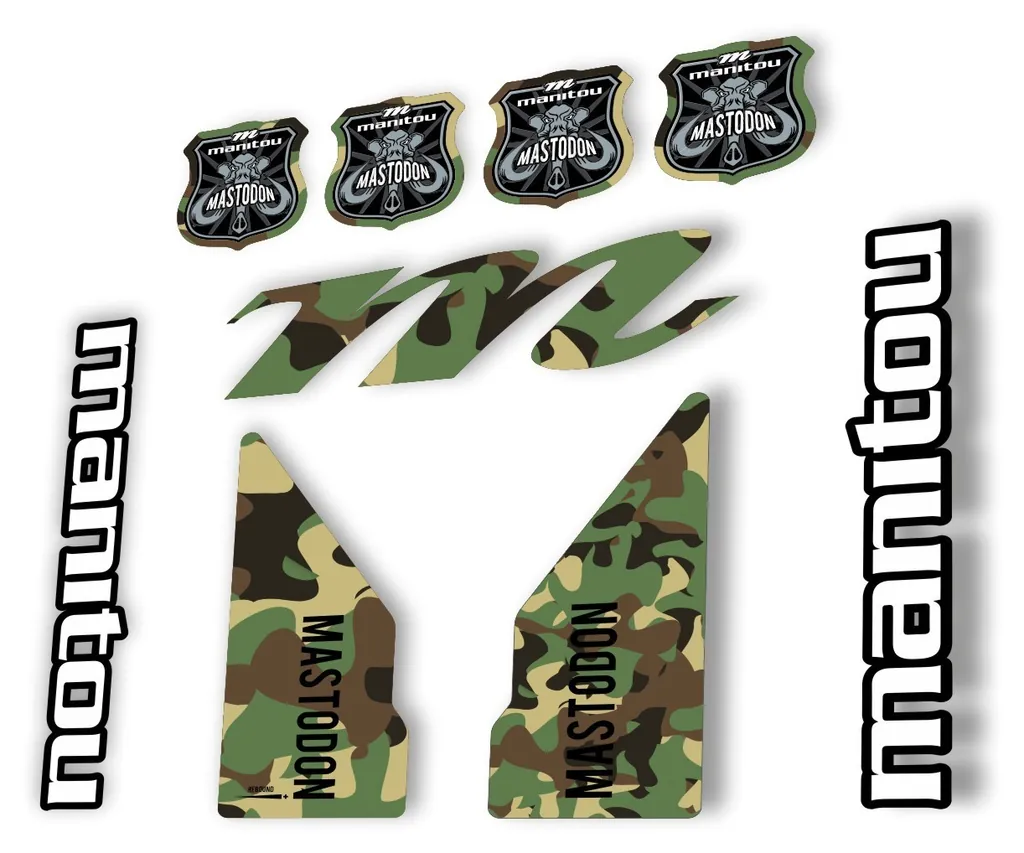 Manitou Mastadon 2017 Fork Suspension Decal Kit Sticker Set Camo