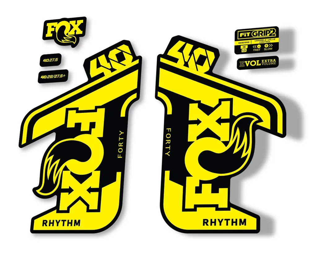 FOX 40 Rhythm 2021 Fork Decals Suspension Sticker Adhesive Yellow