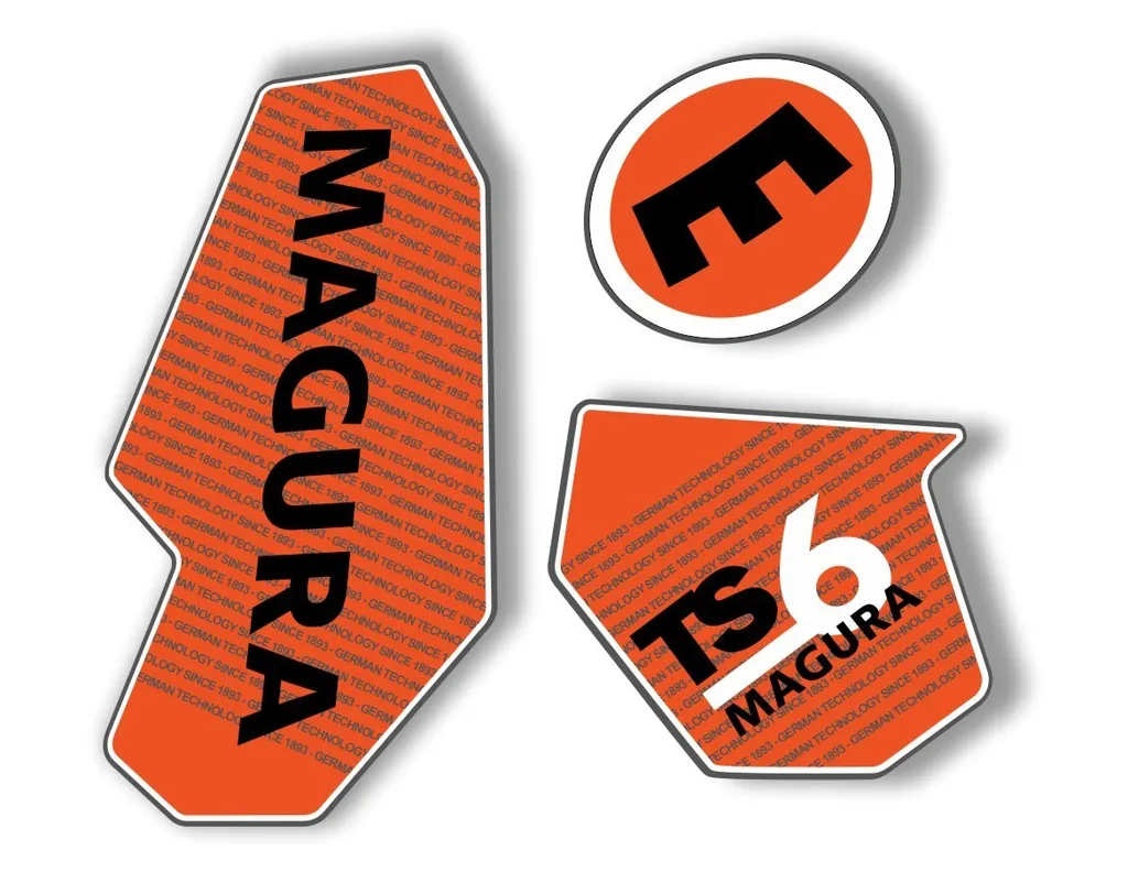MAGURA TS6 Suspension Decal Kit Sticker Adhesive Aufkleber Orange