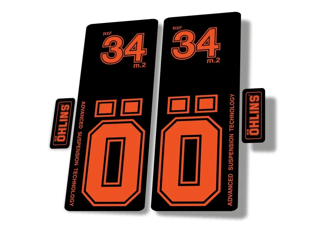 OHLINS RXF 34 M.2 2022 Fork Decal Mountain Bike Cycling Sticker Adhesive Orange