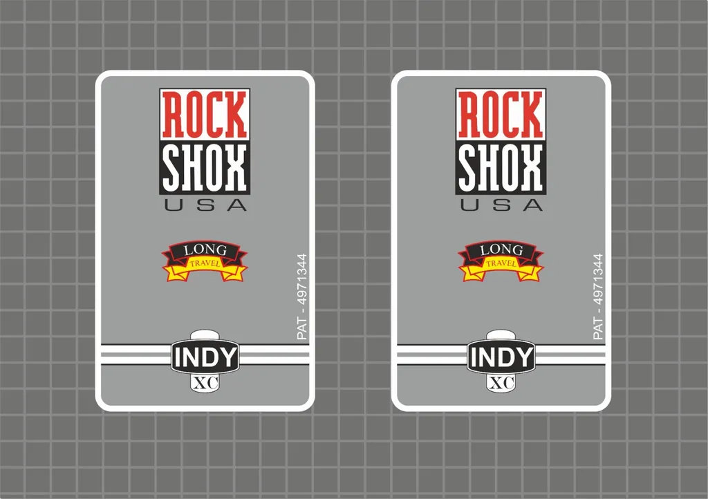 Rock Shox INDY XC 1997 Forks Decals Sticker Graphic Set Vinyl Logo Adhesive Gray