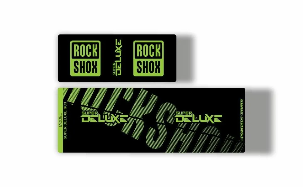 Rock Shox Super Deluxe RC3 Rear Shock MTB Decal Sticker Adhesive Green