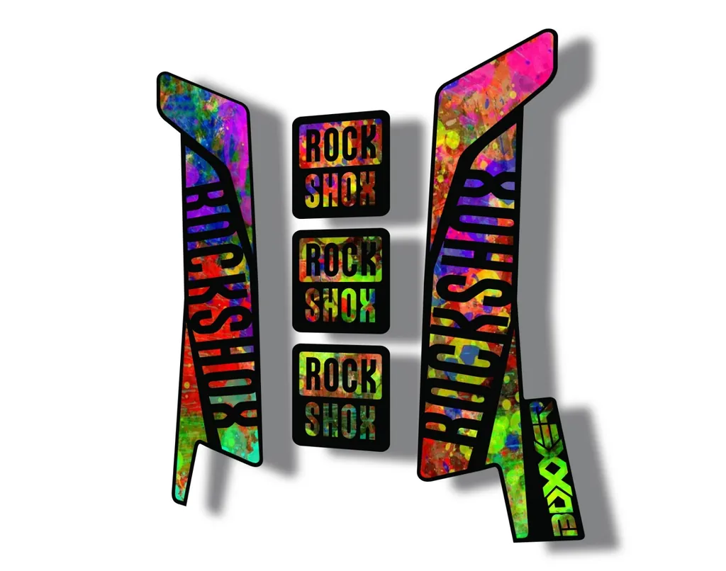 Rock Shox BOXXER 2017 Mountain Bike Cycling Decal Kit Sticker Oil Slick