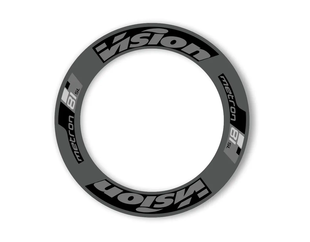 Vision Metron 2019 M81 81 88 Road Bike Wheel Decal Sticker Adhesive Set Gray
