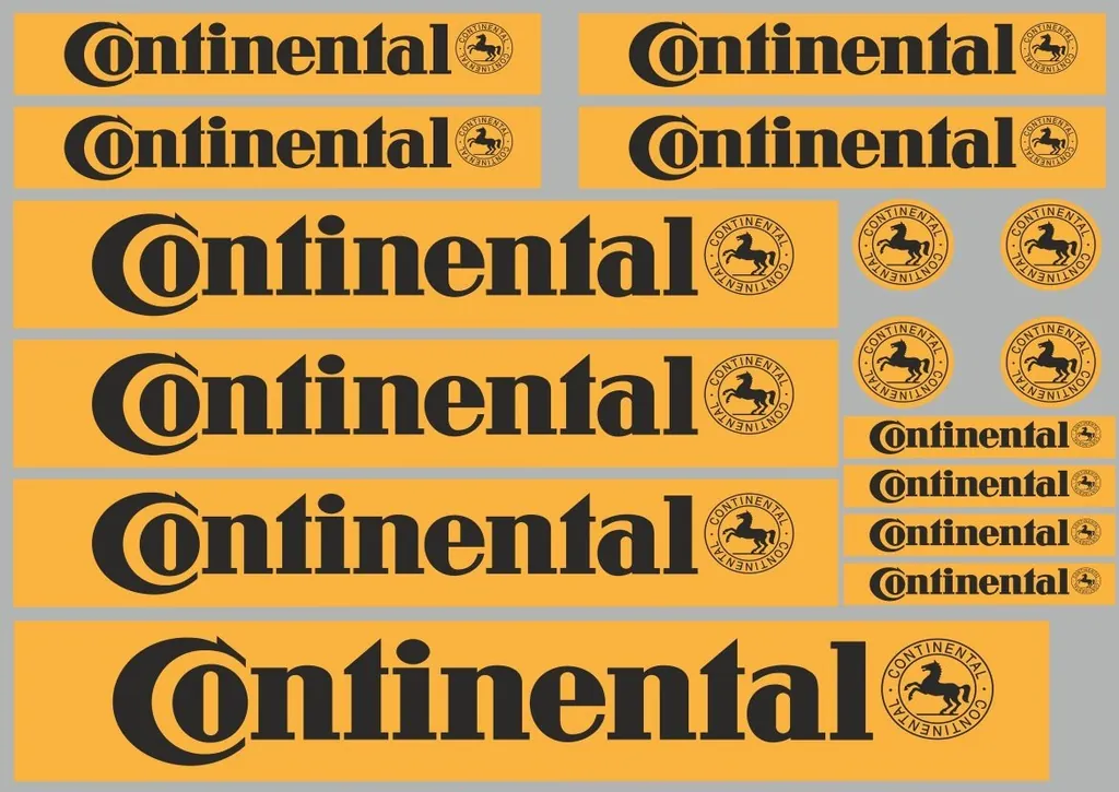 CONTINENTAL Decals Quality Stickers Vinyl Graphic Set Logo Adhesive Kit 16 Pcs 1