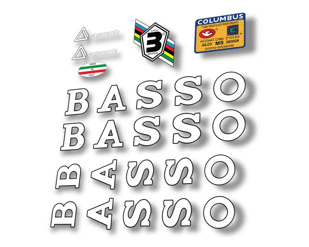 Basso Ascot 1990 Frame Sticker Factory Adhesive Aufkleber Decal White