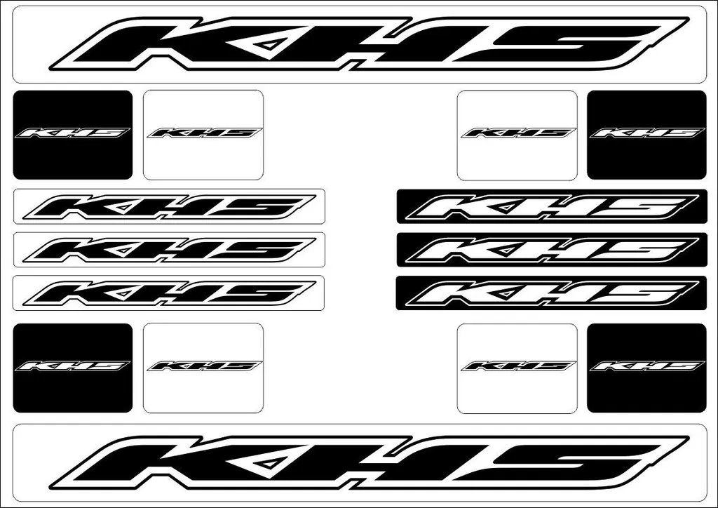 Bicycle Vinyl Frame Stickers – Compatible with KHS Mountain Bikes – Black