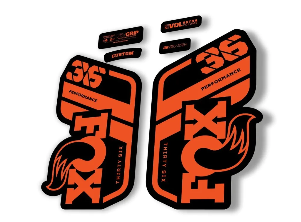 FOX 36 Performance 2021 Factory Fork Decals Suspension Sticker Orange
