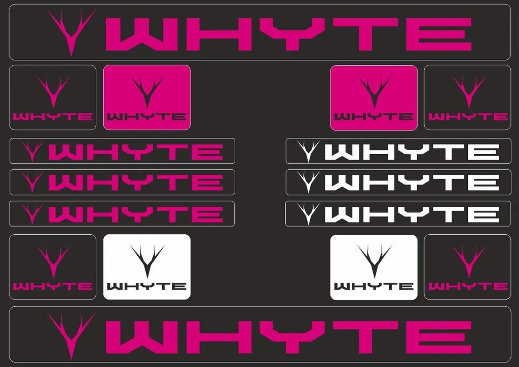 Vinyl Bike Stickers – Compatible with WHYTE Bikes – Pink