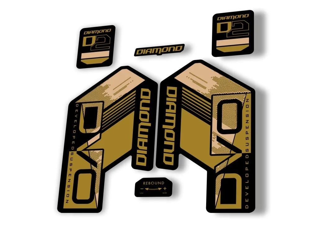 DVO Diamond D2 2020 Fork Suspension Sticker Decal Kit Adhesive Gold
