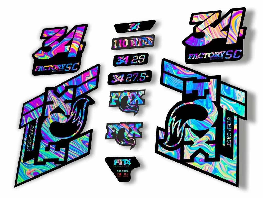 FOX 34 Step Cast SC 2019 Fork Suspension Factory Decal Sticker Oil Slick 1