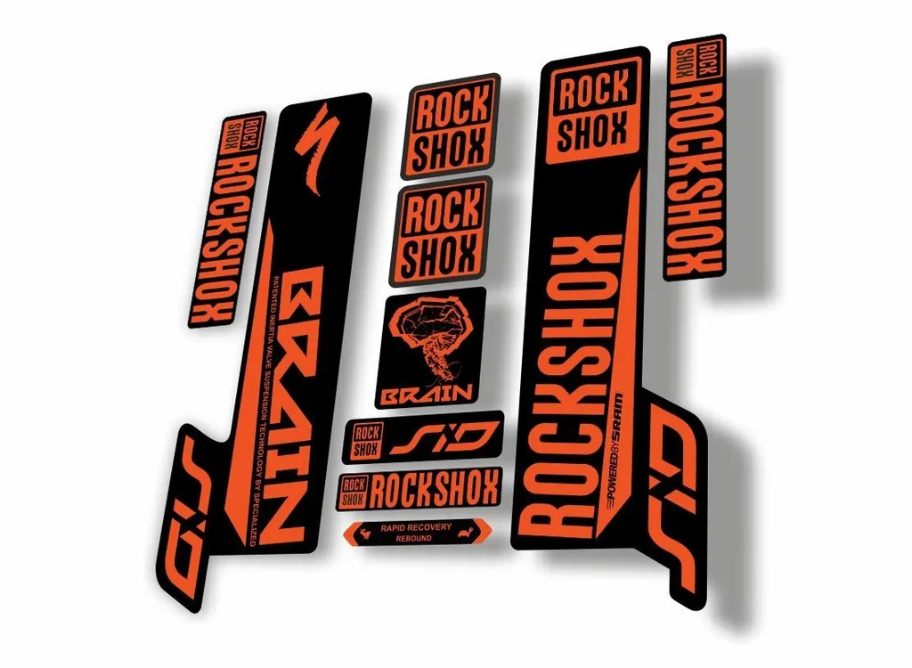Rock Shox SID Brain 2018 Mountain Bike Cycling Decal Sticker Adhesive Orange