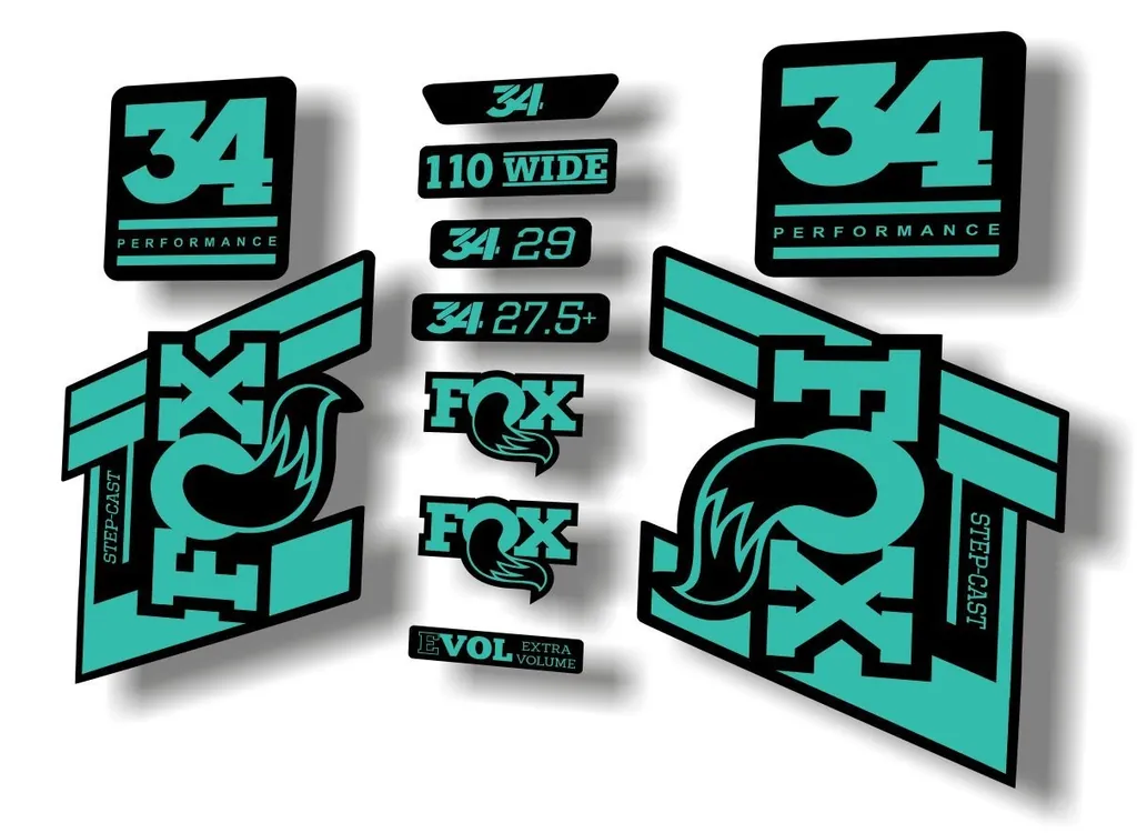 FOX 34 Step Cast SC 2020 Fork Suspension Factory Decal Sticker Set Dolphin