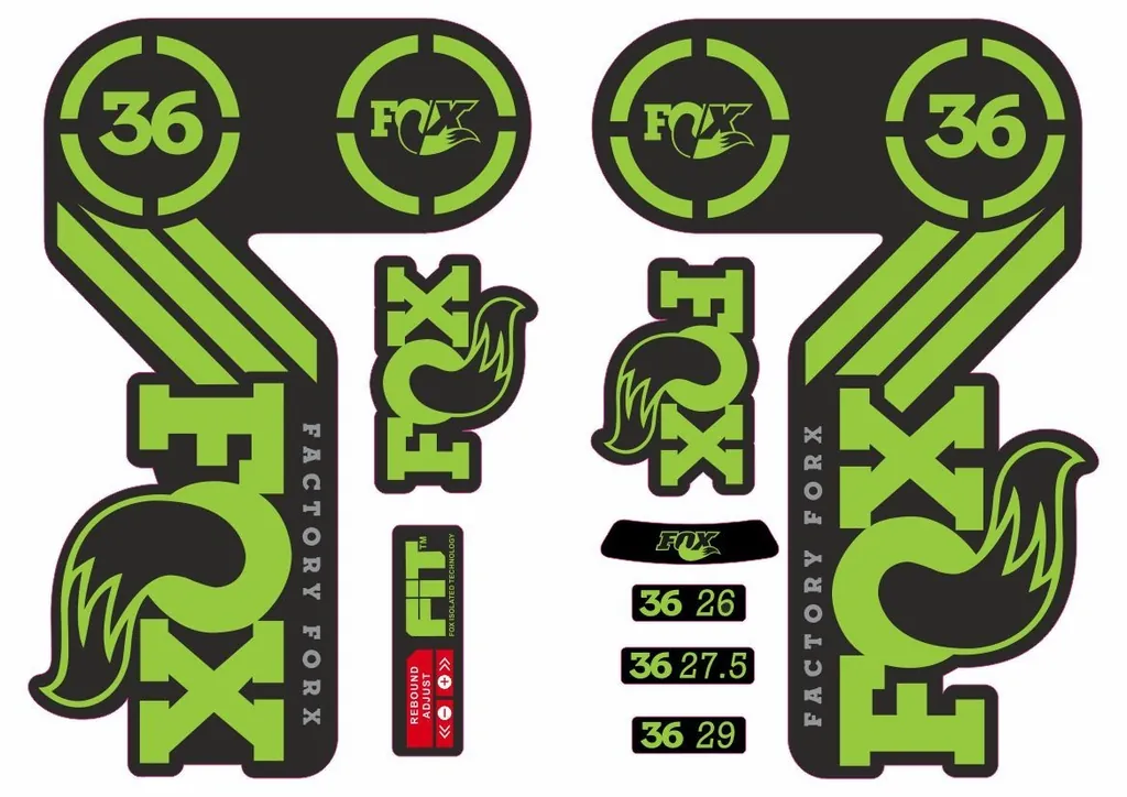 FOX 36 Heritage 2015 Fork Suspension Factory Decal Sticker Adhesive Green