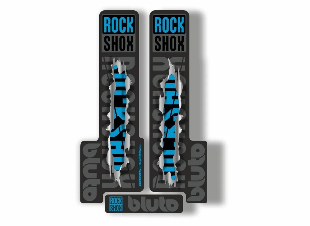 Rock Shox BLUTO 2018 Mountain Bike Cycling Decal Kit Sticker Metal Torn