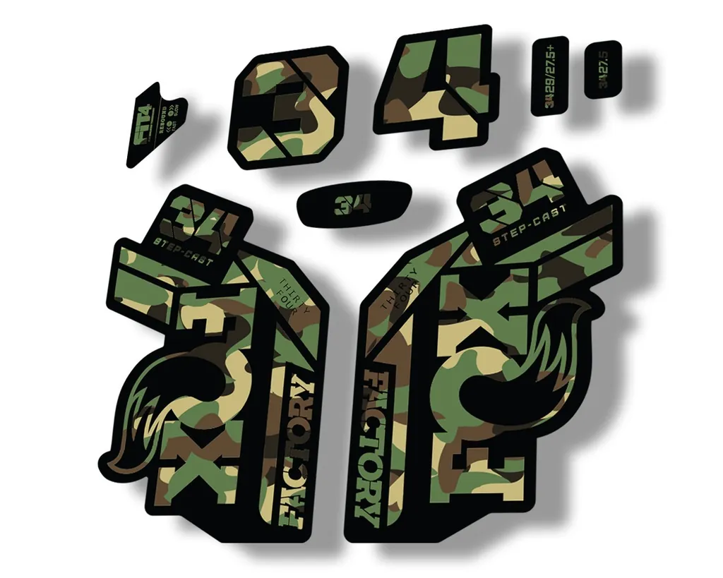 FOX 34 Step Cast SC 2021 Factory Fork Decals Suspension Sticker Adhesive Camo