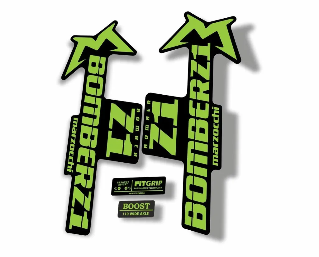 Marzocchi Bomber Z1 2018 Fork Suspension Sticker Decal Kit Adhesive Green