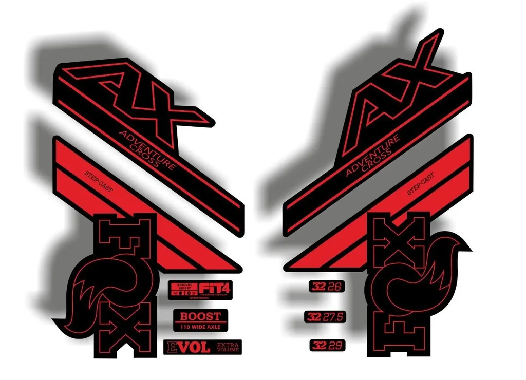 FOX Step Cast 2020 AX Adevnture Cross Fork Suspension Decals Sticker Red