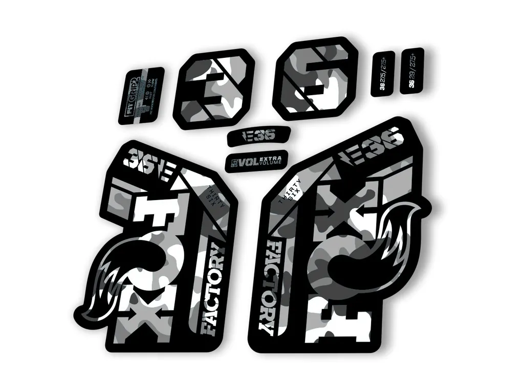 FOX 36 E-Bike Fork Decal Sticker Set 2021 Factory MTB Suspension White Camo