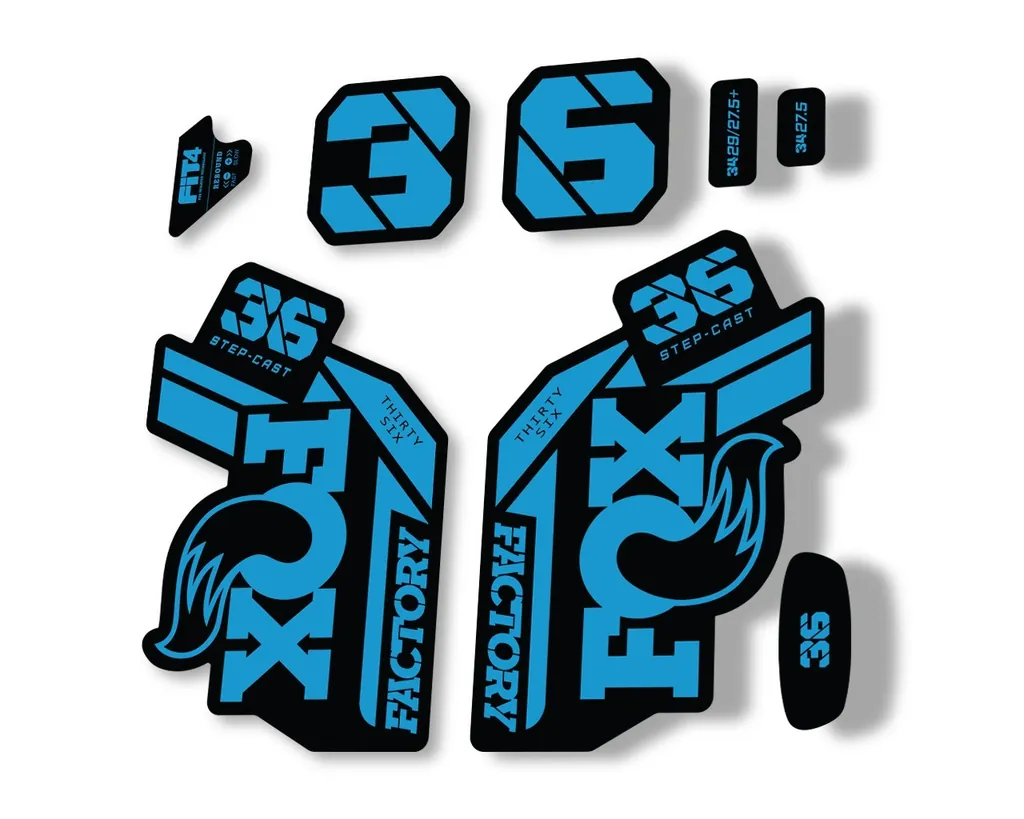 FOX 36 Step Cast SC 2021 Factory Fork Decals Suspension Sticker Adhesive Blue