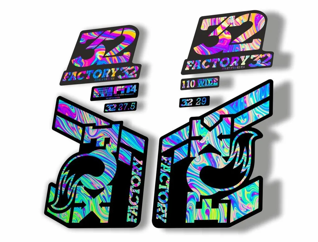FOX 32 Float 2018-19 Forks Suspension Factory Decal Stickers Adhesive Oil Slick1