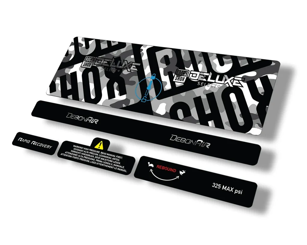 Rock Shox 2021 Deluxe Select Plus Rear Shock Decal Sticker Set White Camo