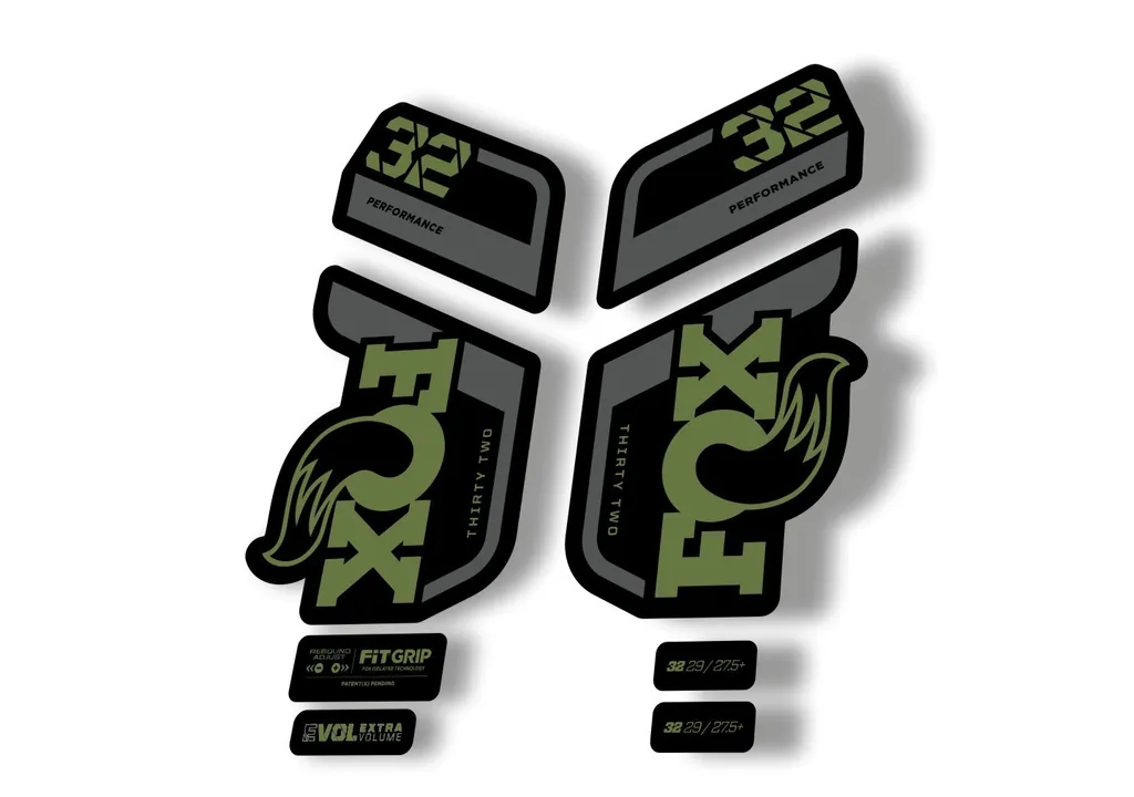 Fox 32 Performance 2021 Fork Suspension Factory Decal Sticker Adhesive Olive