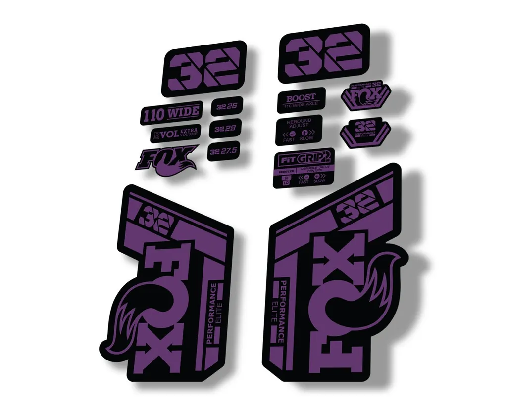 FOX 32 Performance Elite 2021 Factory Fork Decals Suspension Sticker Purple