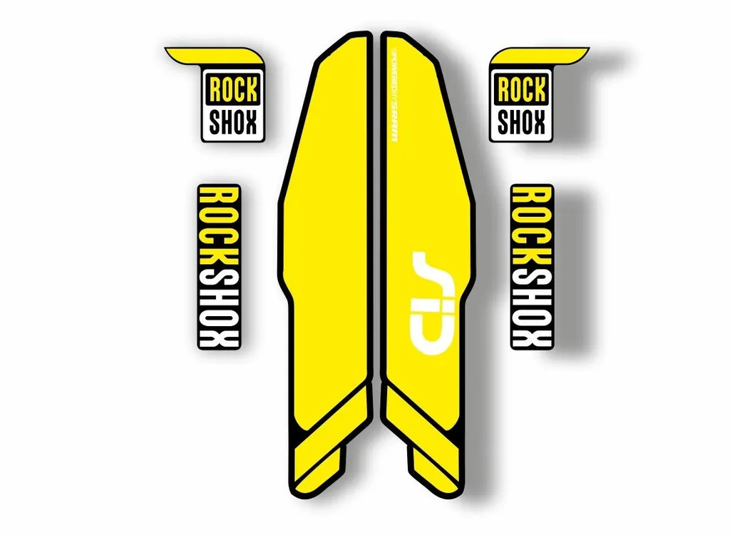 Rock Shox SID 2015 Mountain Bike Cycling Decal Kit Sticker Adhesive Kit Yellow