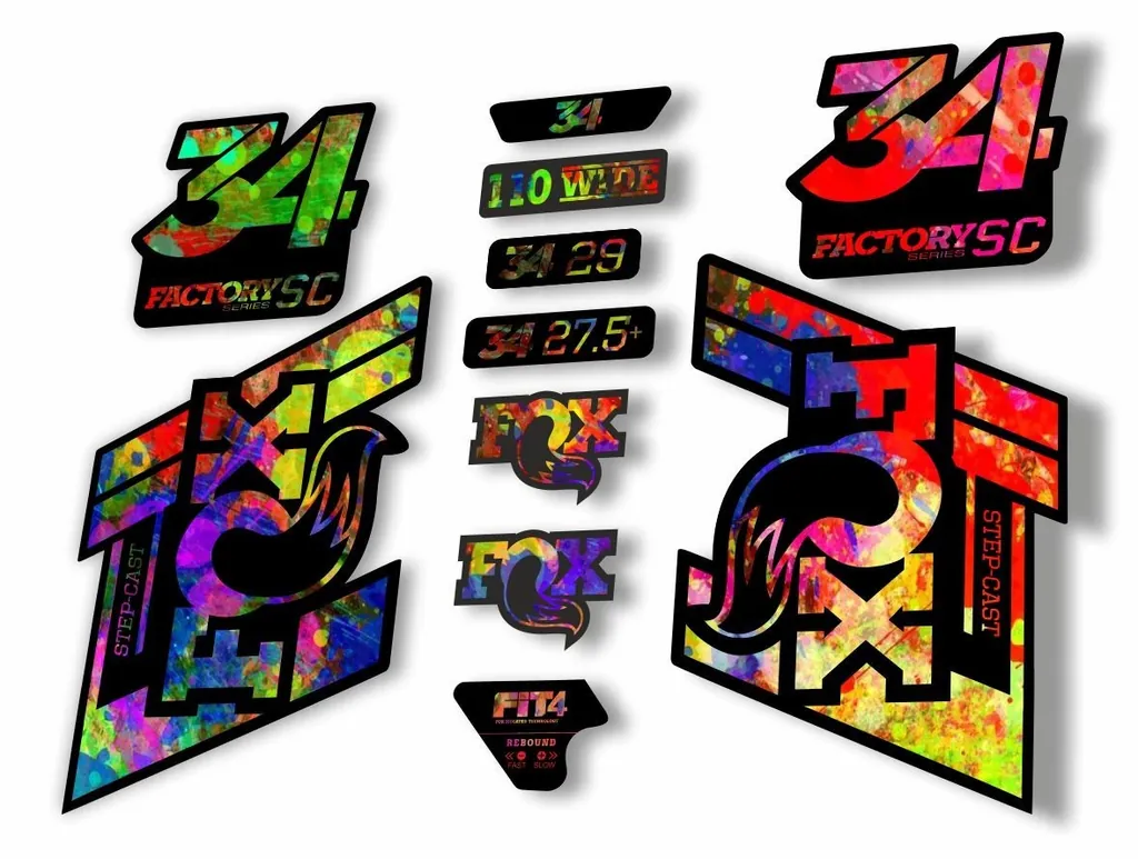 FOX 34 Step Cast SC 2019 Fork Suspension Factory Decal Sticker Adhesiv Oil Slick