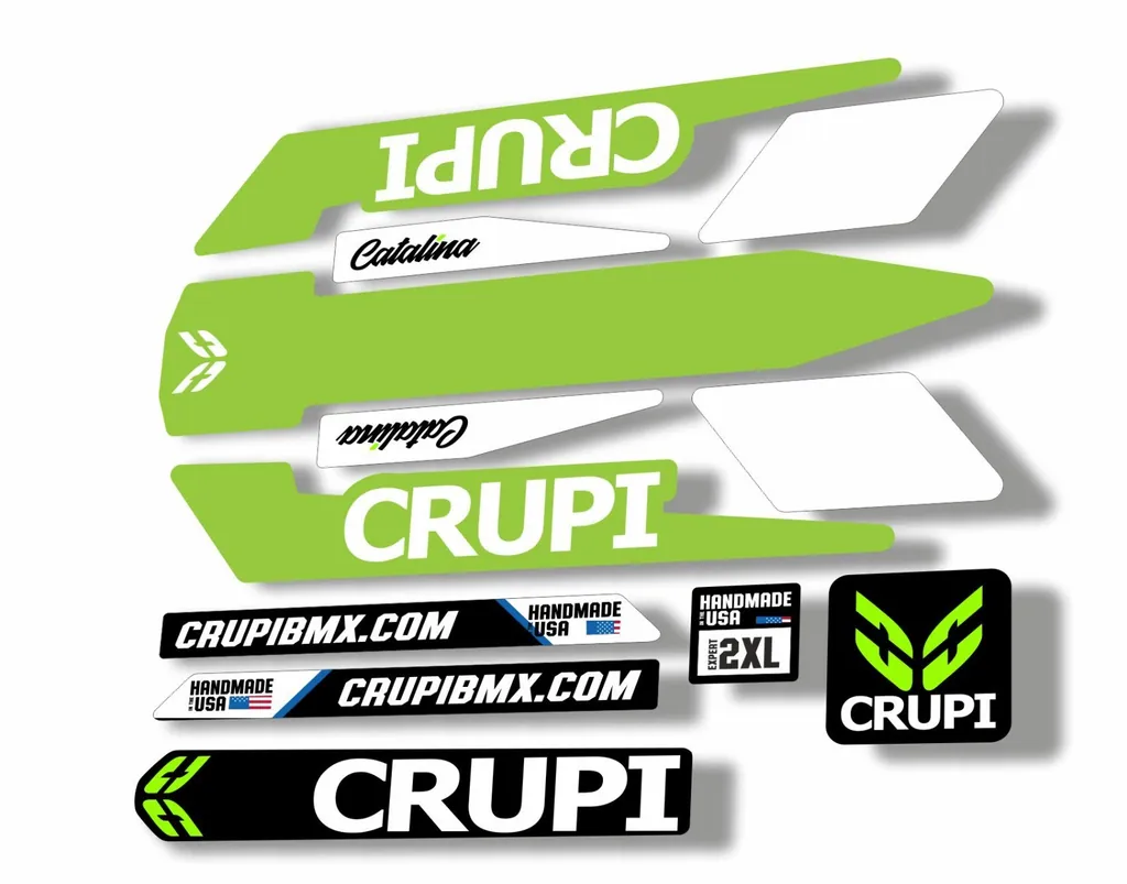 Bicycle Vinyl Frame Stickers – Compatible with CRUPI BMX Bikes – Green