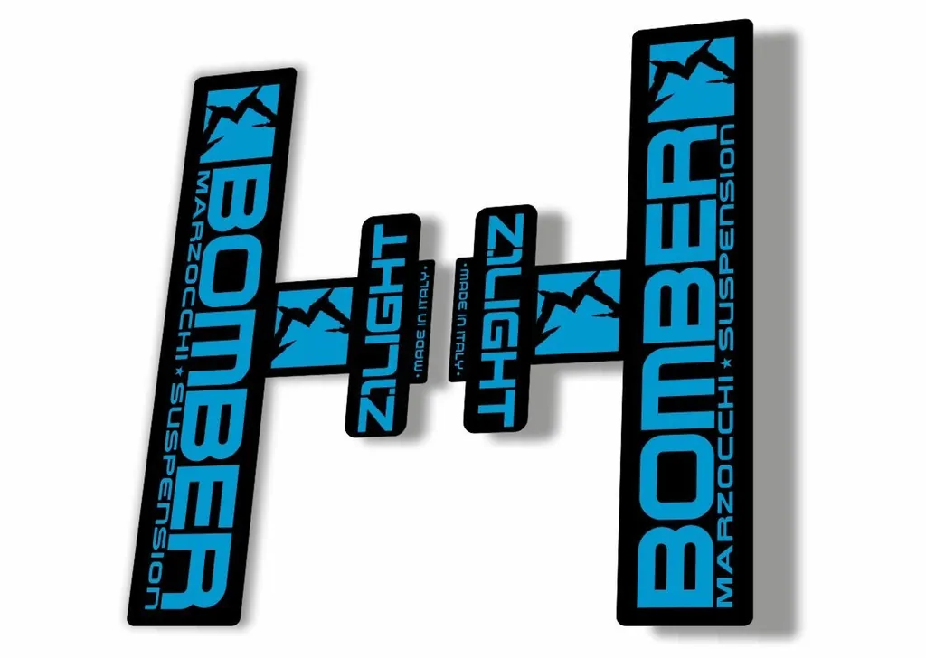 Marzocchi Bomber Z1 Light 2006 Fork Suspension Sticker Decal Kit Adhesive Blue