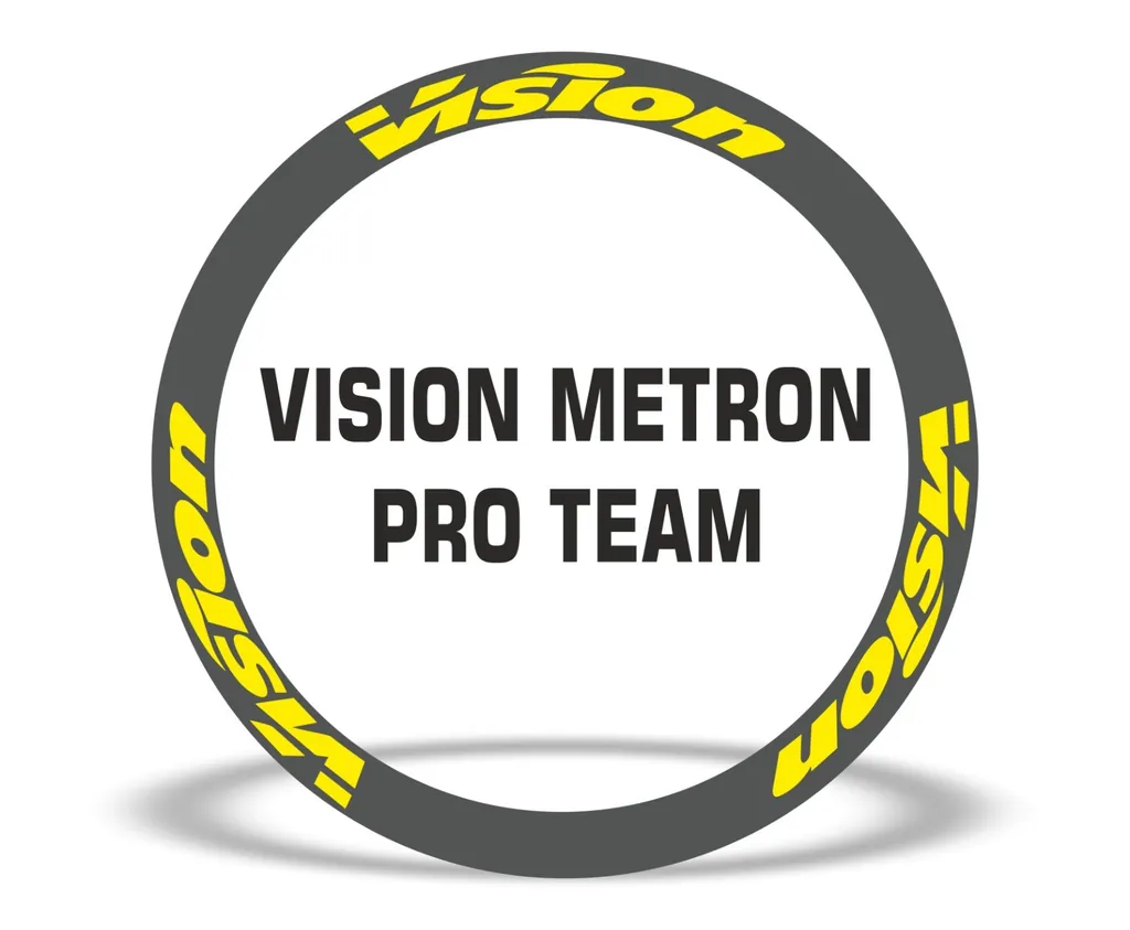 Vision Metron Pro Team Road Bike Rim Decal Wheel Sticker Set Adhesive Yellow